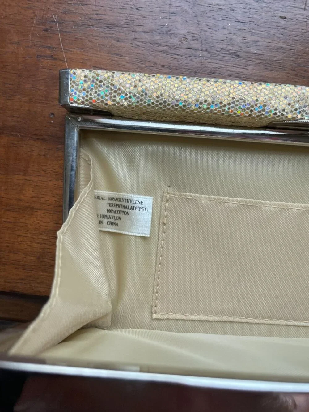 Vintage Gold Glitter  Evening Clutch Purse Gold Formal Bag